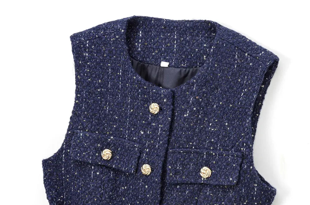 Florence™ tweed gilet met riem
