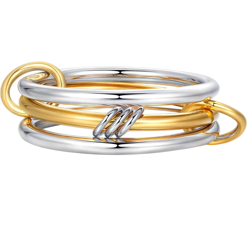 Stijlvolle Twee-Kleur Vier-Ringen Set™