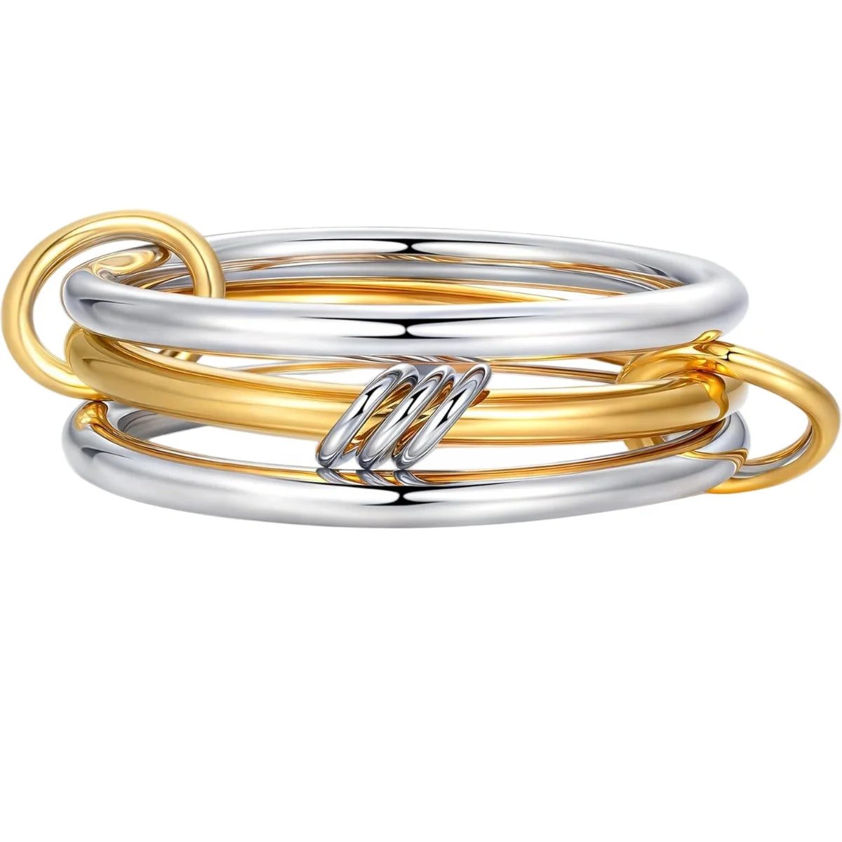 Stijlvolle Twee-Kleur Vier-Ringen Set™