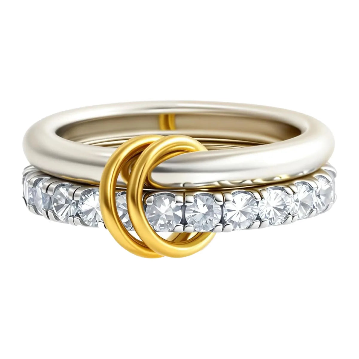 Stijlvolle Twee-Kleur Vier-Ringen Set™