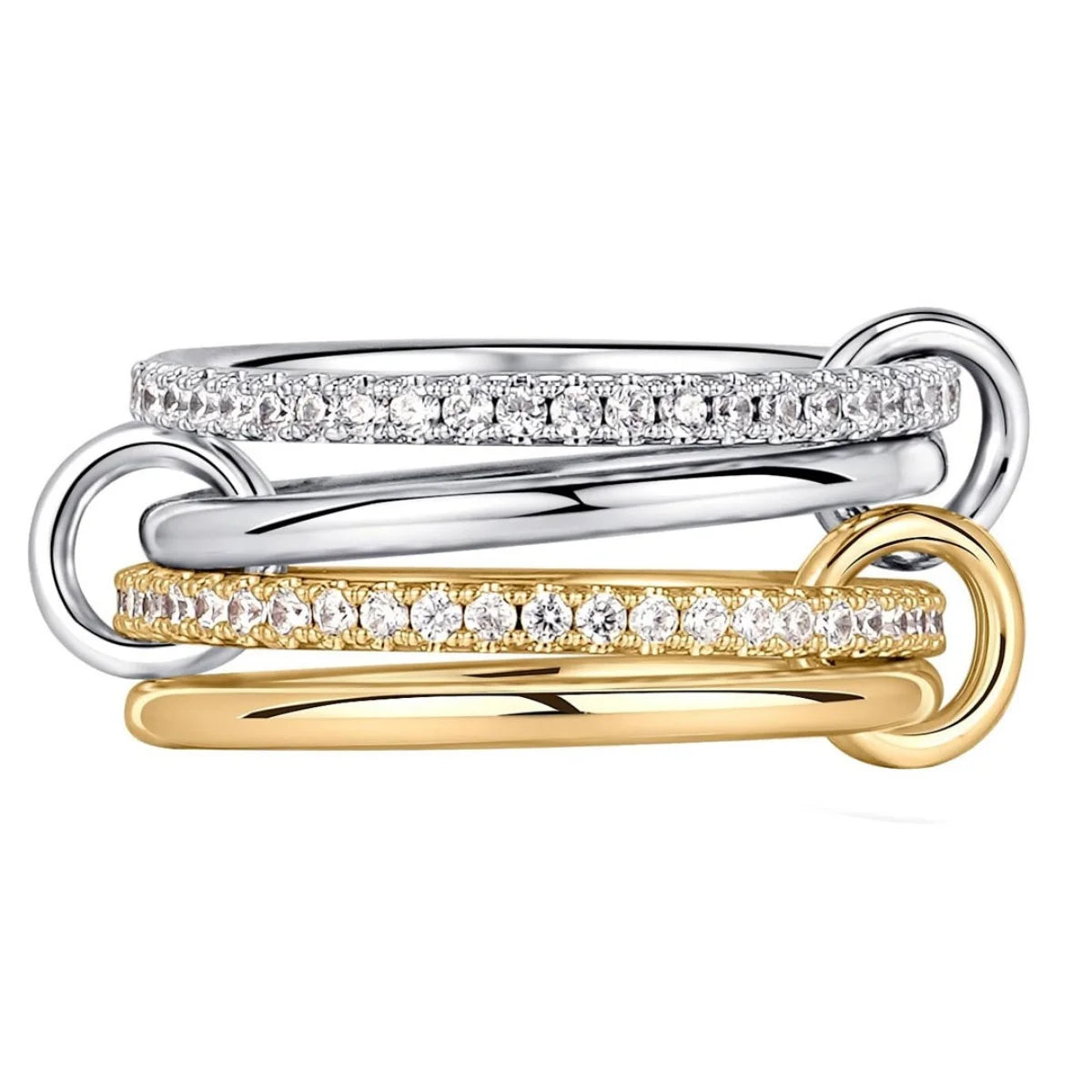 Stijlvolle Twee-Kleur Vier-Ringen Set™